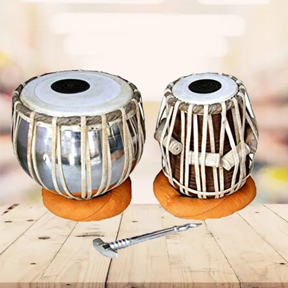 Binas Pro Tabla Drum Set, 3.5 Kg Steel Bayan, Finest Rose wood Dayan, Bag, Hammer