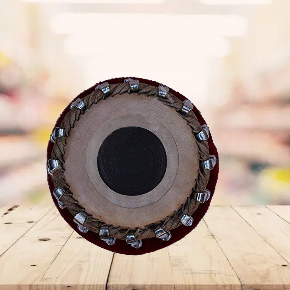 Binas Wood TB-0100 Hand Made Black Tabla Set Silver Color - A Musical Instrument.