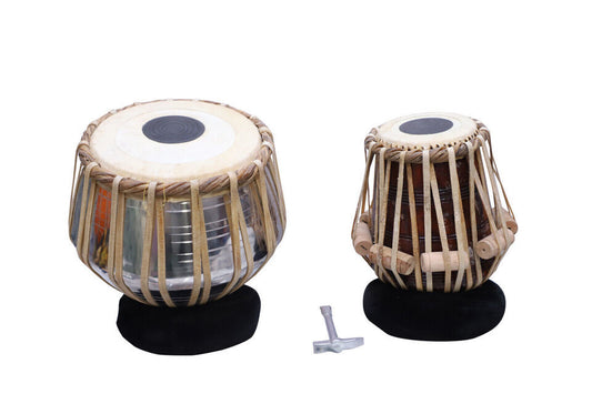 Binas Wood TB-0100 Hand Made Tabla drum Set Silver Color - A Musical Instrument.
