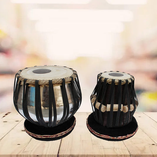 Binas Pro Tabla Set, 3.5 Kg Steel Bayan, Finest Rose wood Dayan, Bag, Hammer