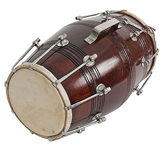 Binas 16-Inches Mango wood Dhol dholki With nuts Tuning Spanner + Carrey Bag Musical instrument Folk New dholak drum dhol
