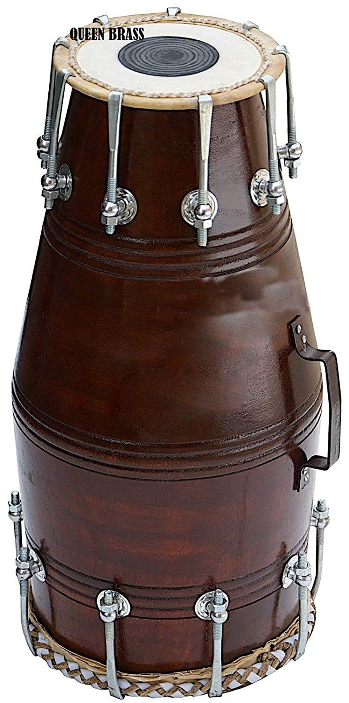 Binas Professional dholak drum Musical instruments Folk New Teak Wood 21 Inches nut bolt Dholak Dhol dholki + nuts Tuning Spanner + Carrey Bag