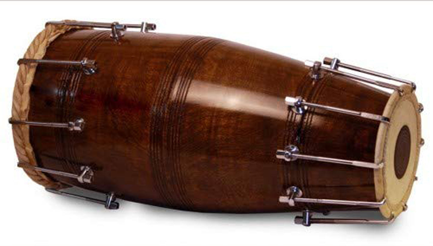 Binas Professional dholak drum Musical instruments Folk New Teak Wood 21 Inches nut bolt Dholak Dhol dholki + nuts Tuning Spanner + Carrey Bag