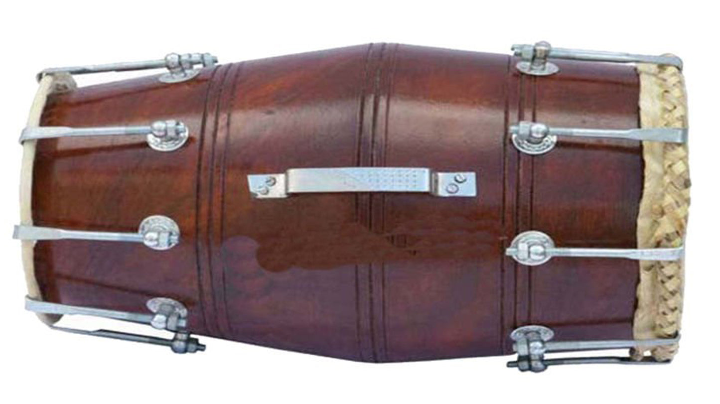 Binas Professional dholak drum Musical instruments Folk New Teak Wood 21 Inches nut bolt Dholak Dhol dholki + nuts Tuning Spanner + Carrey Bag