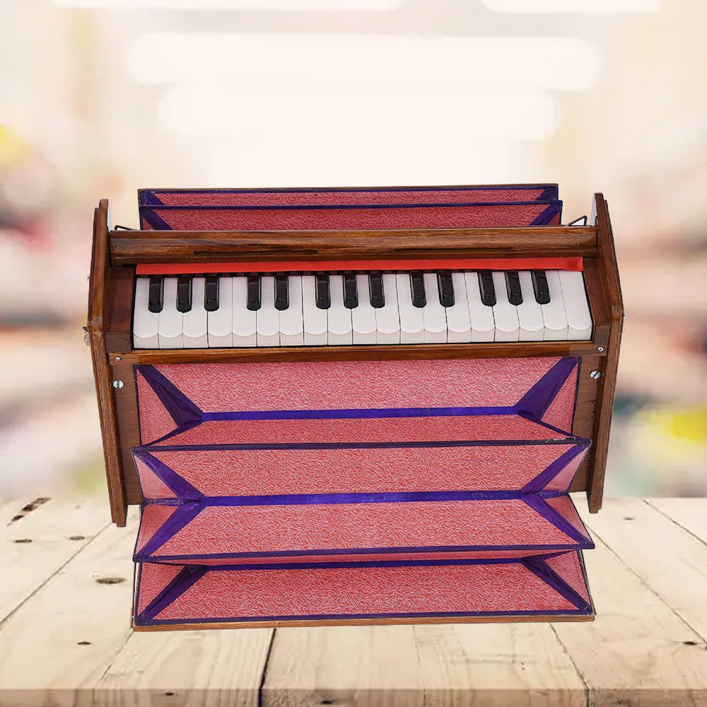 Binas Shruti, Box Dulcetina Hand Pumped Teak Wood Compact Size, Easy to Carry, 2¾ Octaves, Natural Wood Color, Gig Bag, Bass & Male Reed- 440 Hz, Suitable for Yoga, Bhajan, Kirtan,  Mantra