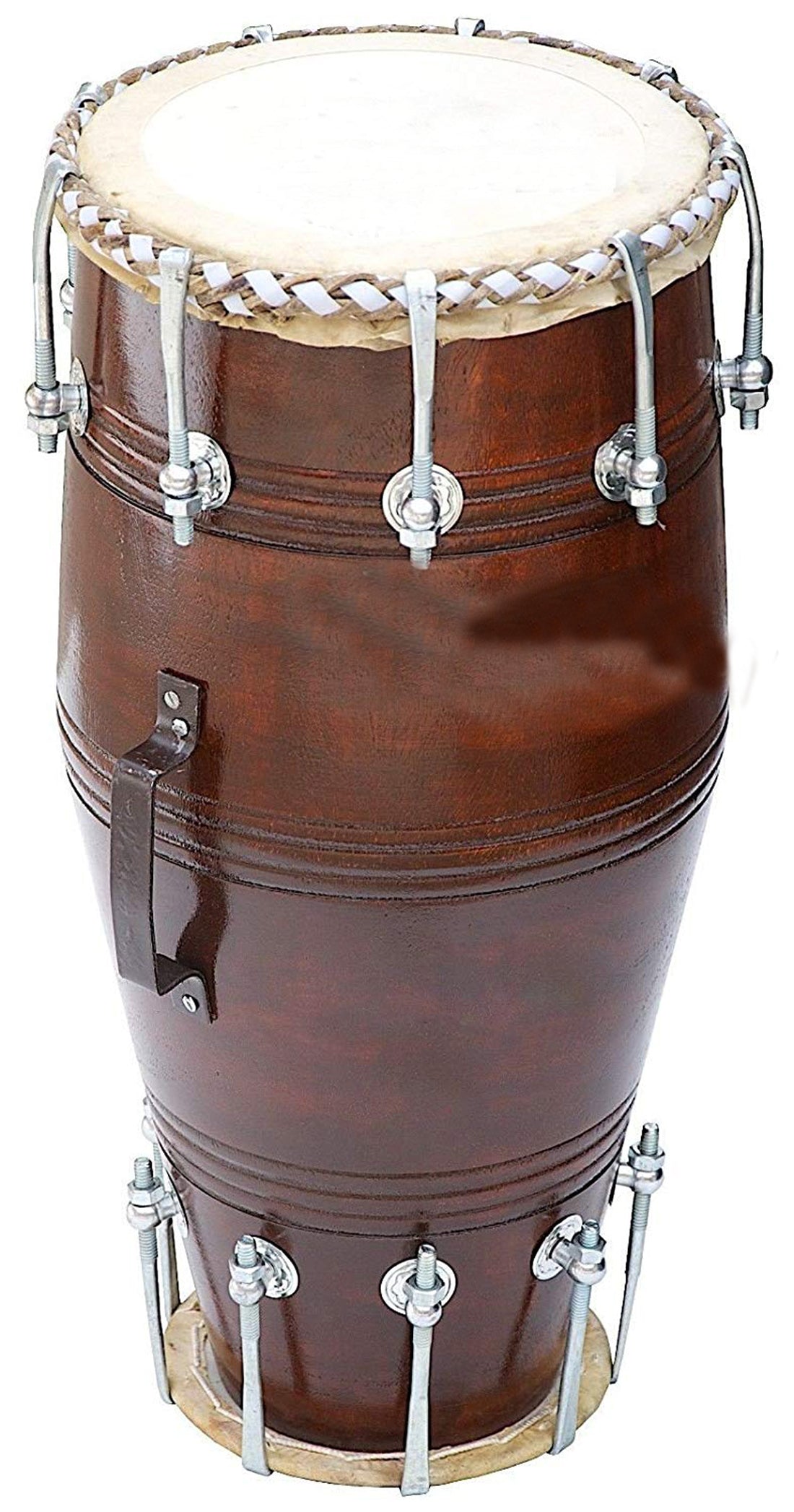 Binas Professional dholak drum Musical instruments Folk New Teak Wood 21 Inches nut bolt Dholak Dhol dholki + nuts Tuning Spanner + Carrey Bag