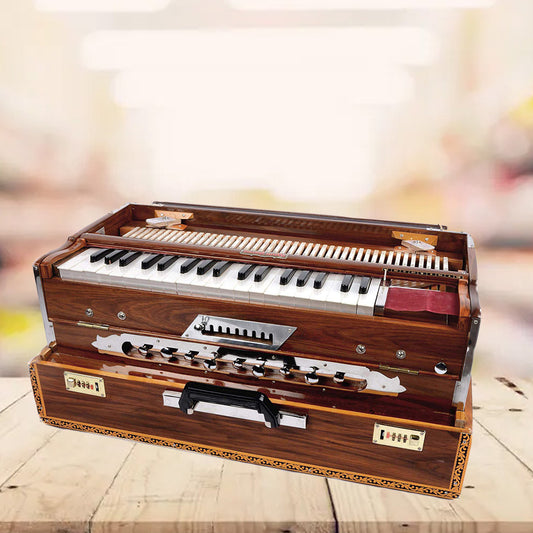 Binas Worlds Best Pro-Grade Hand Pumped Portable 9 Scale Changer Teak Harmonium