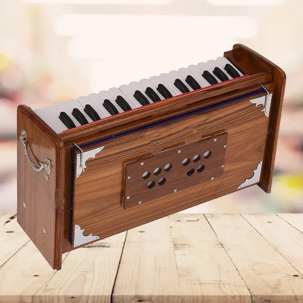 Binas Shruti, Box Dulcetina Hand Pumped Teak Wood Compact Size, Easy to Carry, 2¾ Octaves, Natural Wood Color, Gig Bag, Bass & Male Reed- 440 Hz, Suitable for Yoga, Bhajan, Kirtan,  Mantra