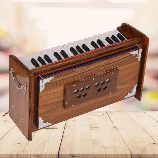 Binas Shruti, Box Dulcetina Hand Pumped Teak Wood Compact Size, Easy to Carry, 2¾ Octaves, Natural Wood Color, Gig Bag, Bass & Male Reed- 440 Hz, Suitable for Yoga, Bhajan, Kirtan,  Mantra