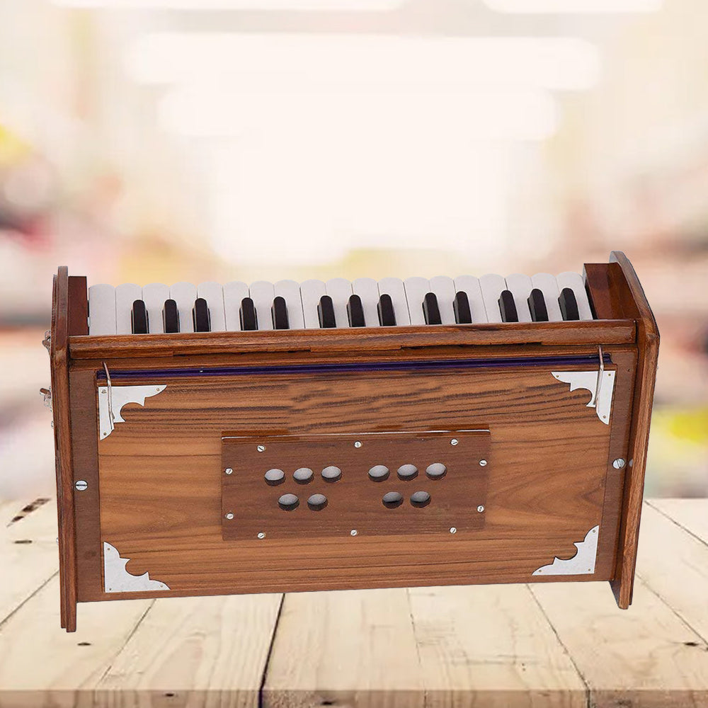 Binas Shruti, Box Dulcetina Hand Pumped Teak Wood Compact Size, Easy to Carry, 2¾ Octaves, Natural Wood Color, Gig Bag, Bass & Male Reed- 440 Hz, Suitable for Yoga, Bhajan, Kirtan,  Mantra