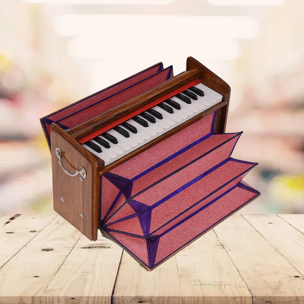 Binas Shruti, Box Dulcetina Hand Pumped Teak Wood Compact Size, Easy to Carry, 2¾ Octaves, Natural Wood Color, Gig Bag, Bass & Male Reed- 440 Hz, Suitable for Yoga, Bhajan, Kirtan,  Mantra