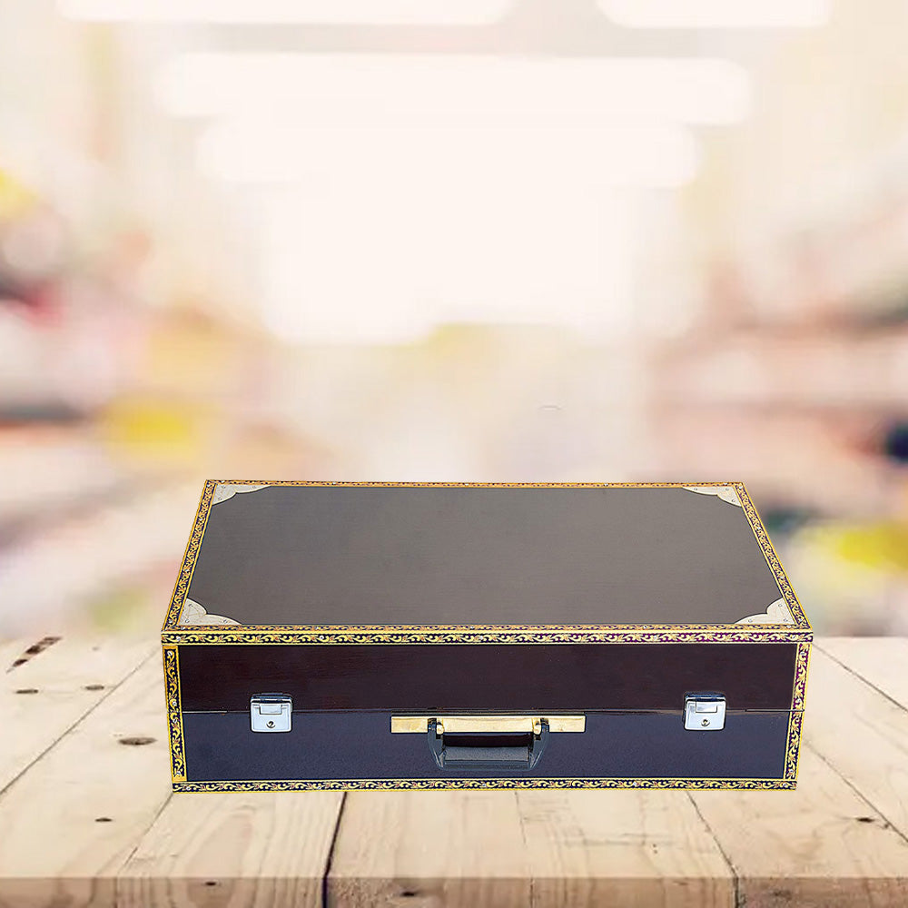 Binas Harmonium Traveler Hand Pumped /Portable/Folding 9 Stops- 5 Main & 4 Drones, 3½ Octaves, Teak Color, Coupler, Gig Bag, Bass-Male Reed - 440 Hz, Suitable for Yoga, Bhajan, Kirtan, etc