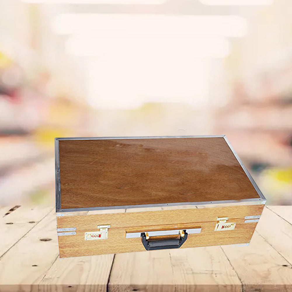 Binas Harmonium Traveler/Hand Pumped Portable/Folding 9 Stops- 5 Main & 4 Drones, 3½ Octaves, Teak Color, Coupler, Gig Bag, Bass-Male Reed - 440 Hz, Suitable for Yoga, Bhajan, Kirtan, etc