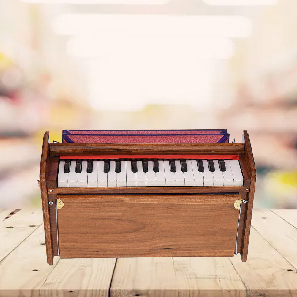 Binas Shruti, Box Dulcetina Hand Pumped Teak Wood Compact Size, Easy to Carry, 2¾ Octaves, Natural Wood Color, Gig Bag, Bass & Male Reed- 440 Hz, Suitable for Yoga, Bhajan, Kirtan,  Mantra